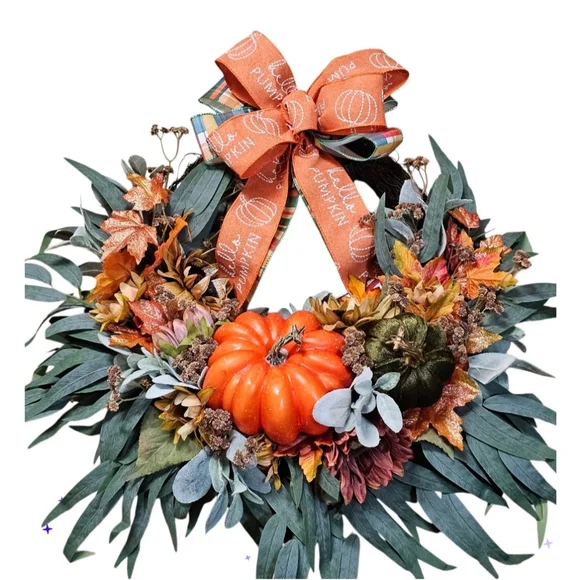 Hello Pumpkin fall wreath - Picture 4 of 9